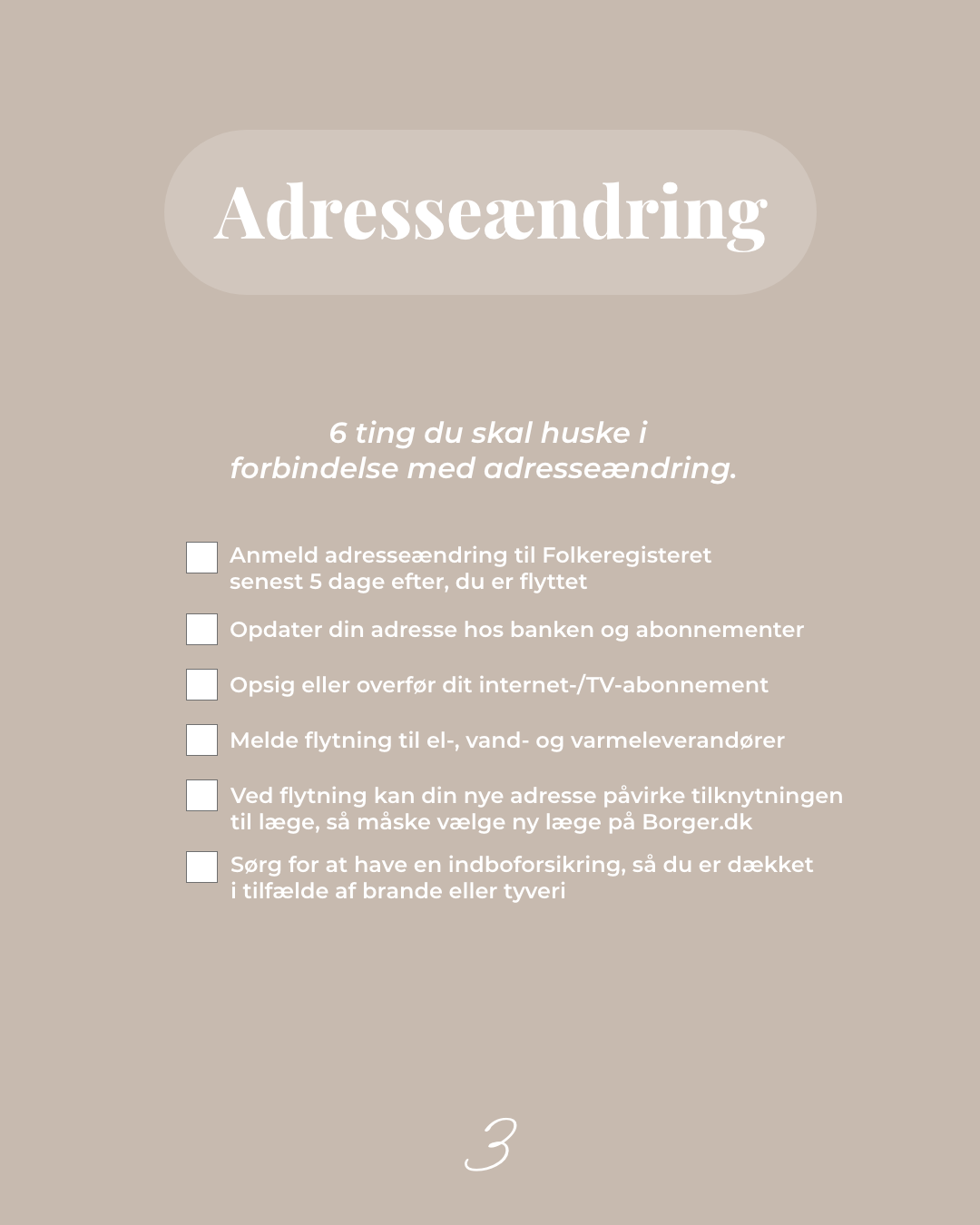 Adressendring tjekliste