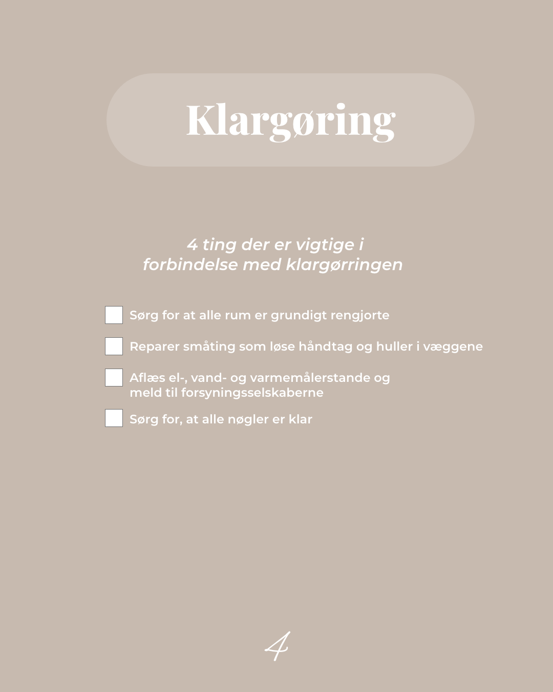 Klargrings tjekliste
