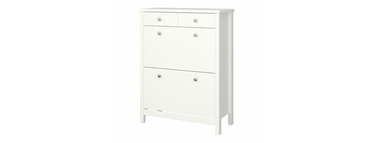 Vita skoskåp och skohyllor