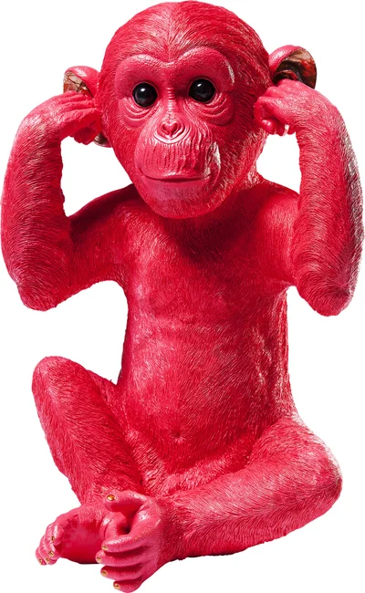 KARE DESIGN Monkey Kikazaru sparebøsse - rød polyresin (H:35)
