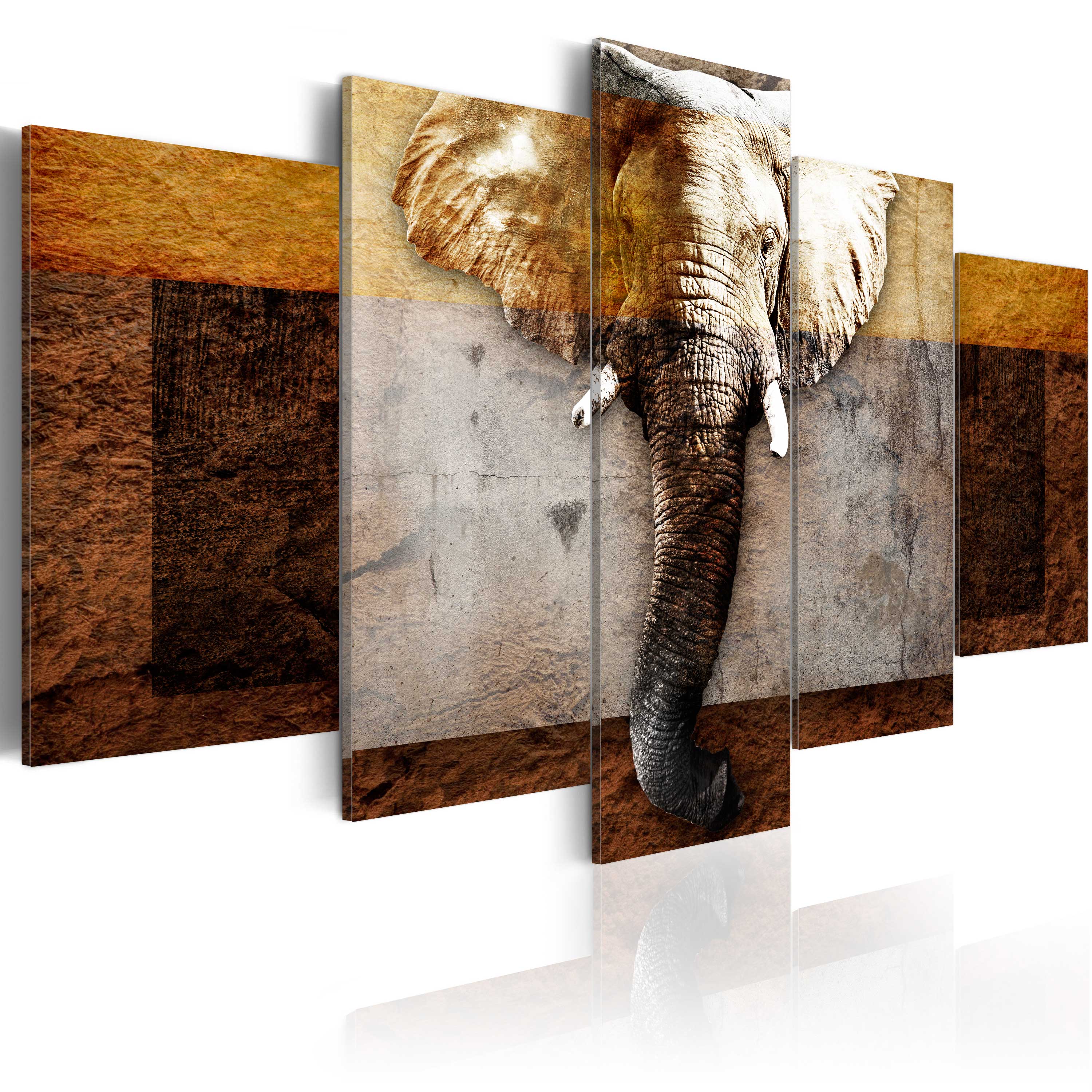ARTGEIST Strength of Africa - Elefant i naturlige farver trykt på lærred - Flere størrelser 100x50