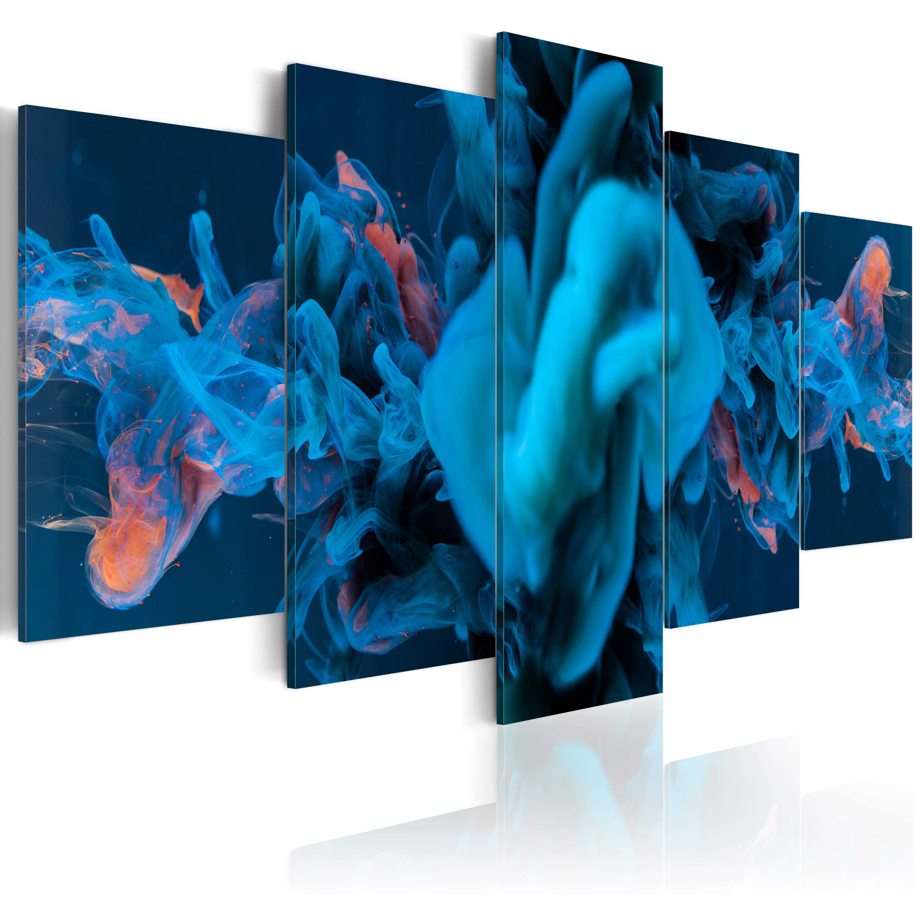 ARTGEIST Beneath the Blue - Abstrakt billede i blå nuancer trykt på lærred - Flere størrelser 200x100