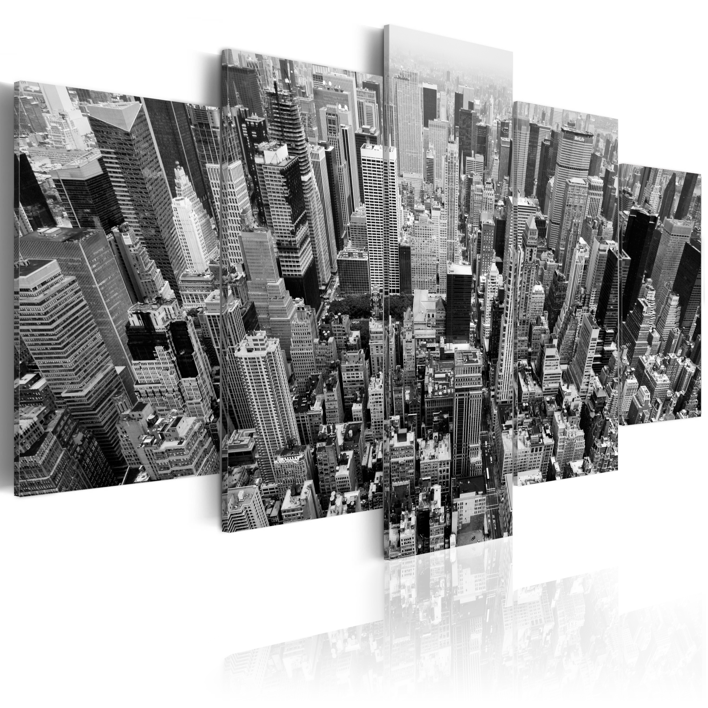 ARTGEIST Skyscrapers in New York - Sort/hvid billede af New York trykt på lærred - Flere størrelser 200x100