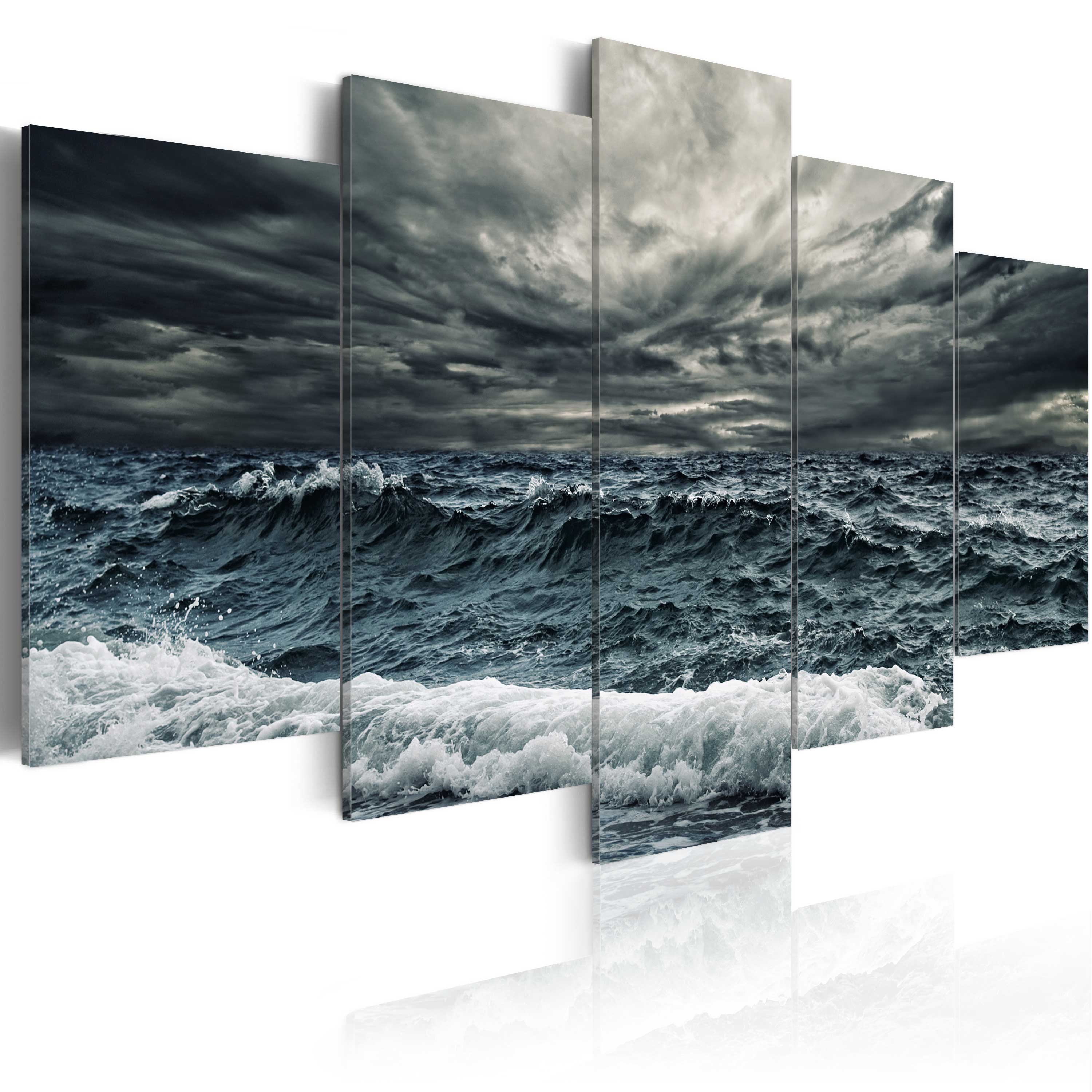 ARTGEIST A storm is coming - Billede af hav i stormvejr trykt på lærred - Flere størrelser 100x50 thumbnail