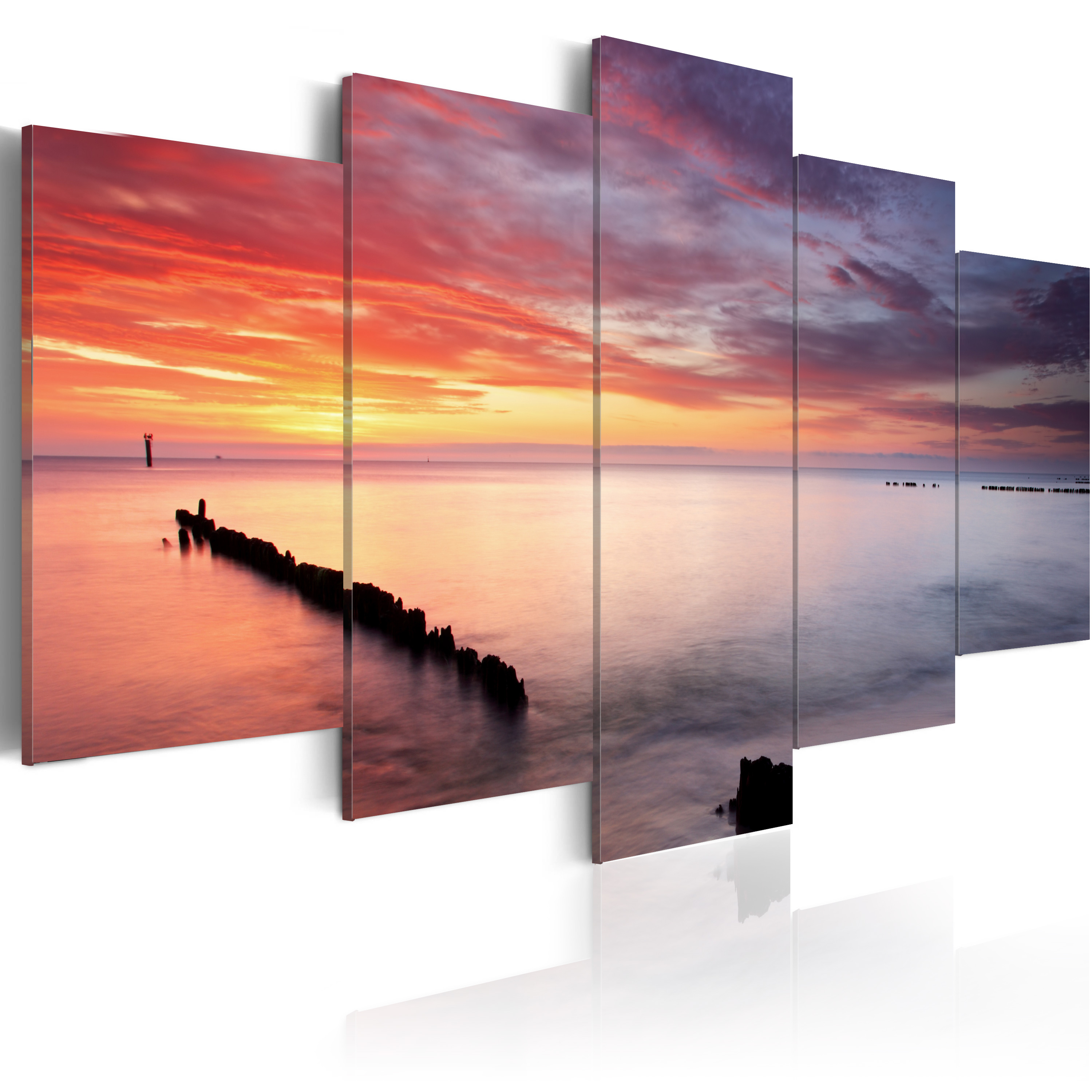 ARTGEIST Play of colors at the sea - Solnedgang over havet trykt på lærred - Flere størrelser 200x100