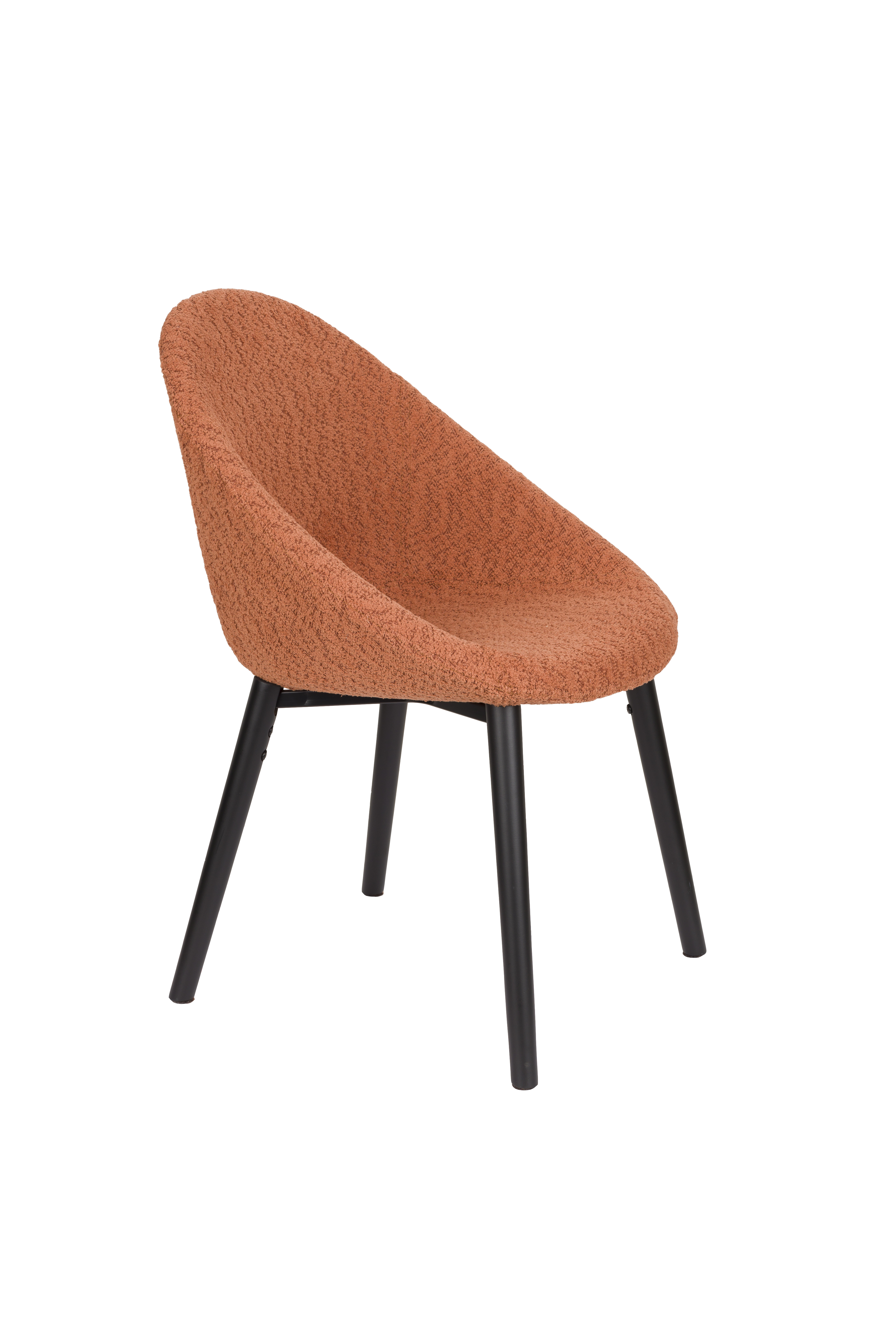 DUTCHBONE Fenna spisebordsstol - terracotta bouclé stof og træ