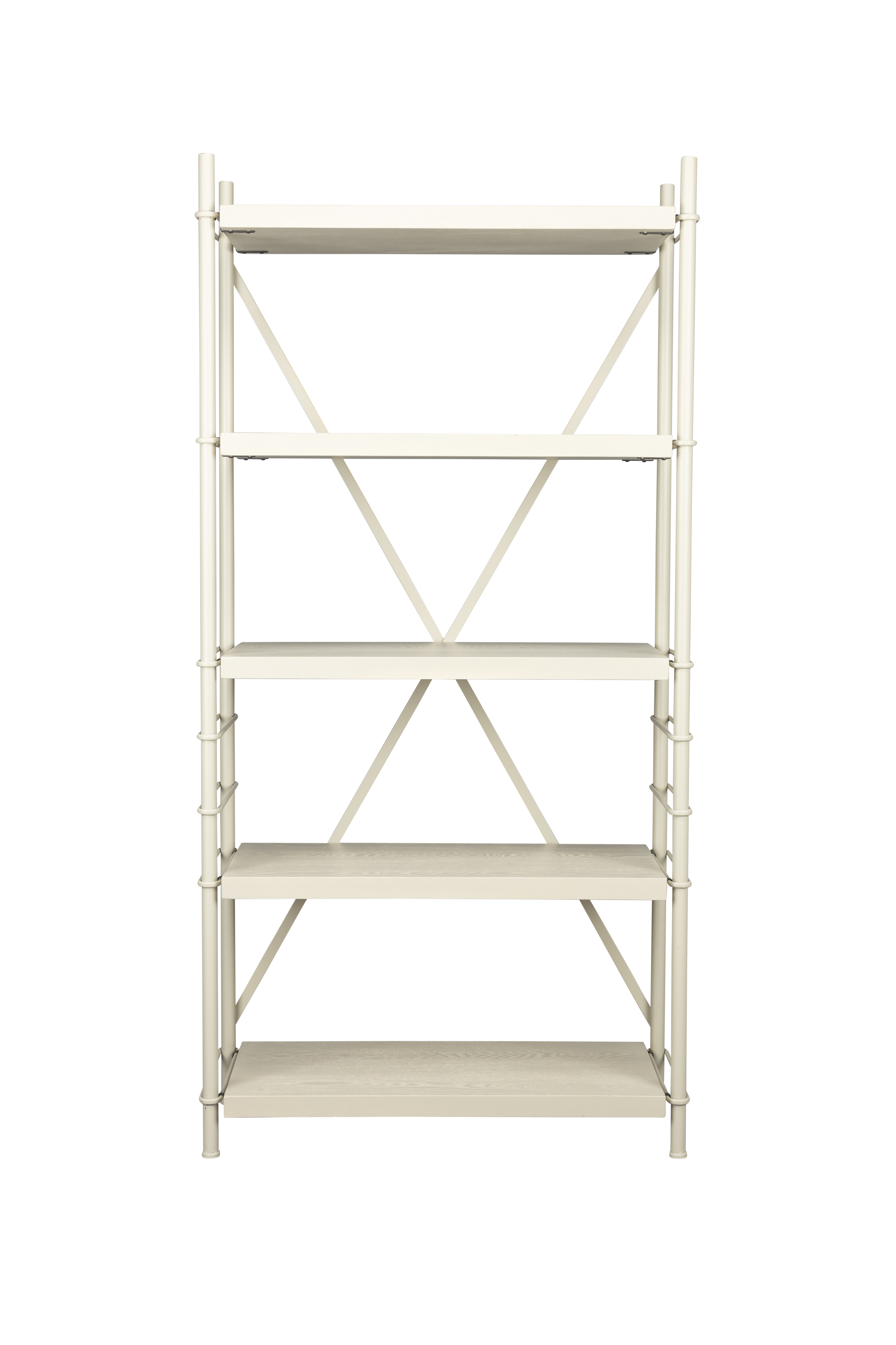 DUTCHBONE reol, m. 5 hylder, Høj - beige jern