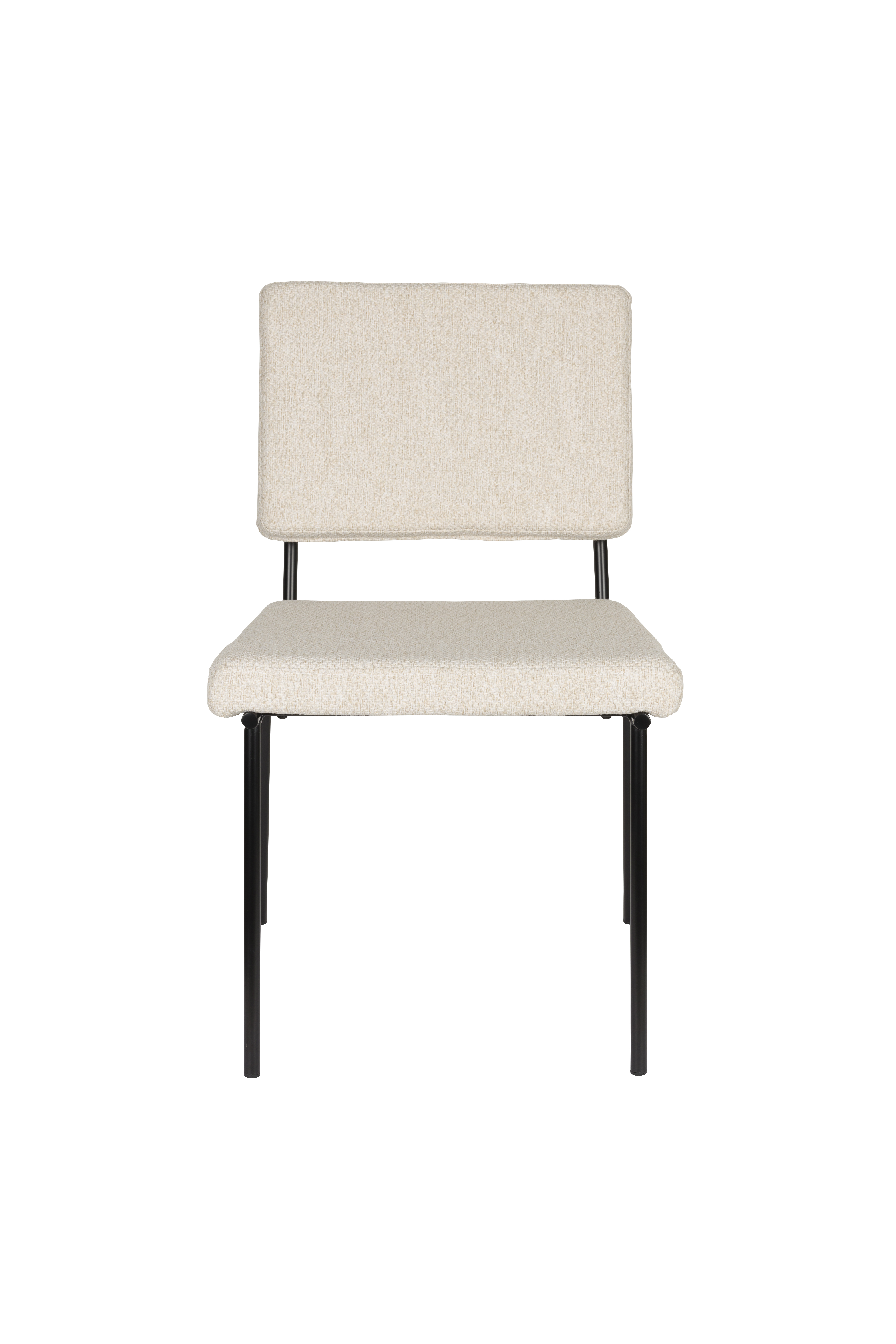 ZUIVER Fellow spisebordsstol - offfwhite polyester og sort metal