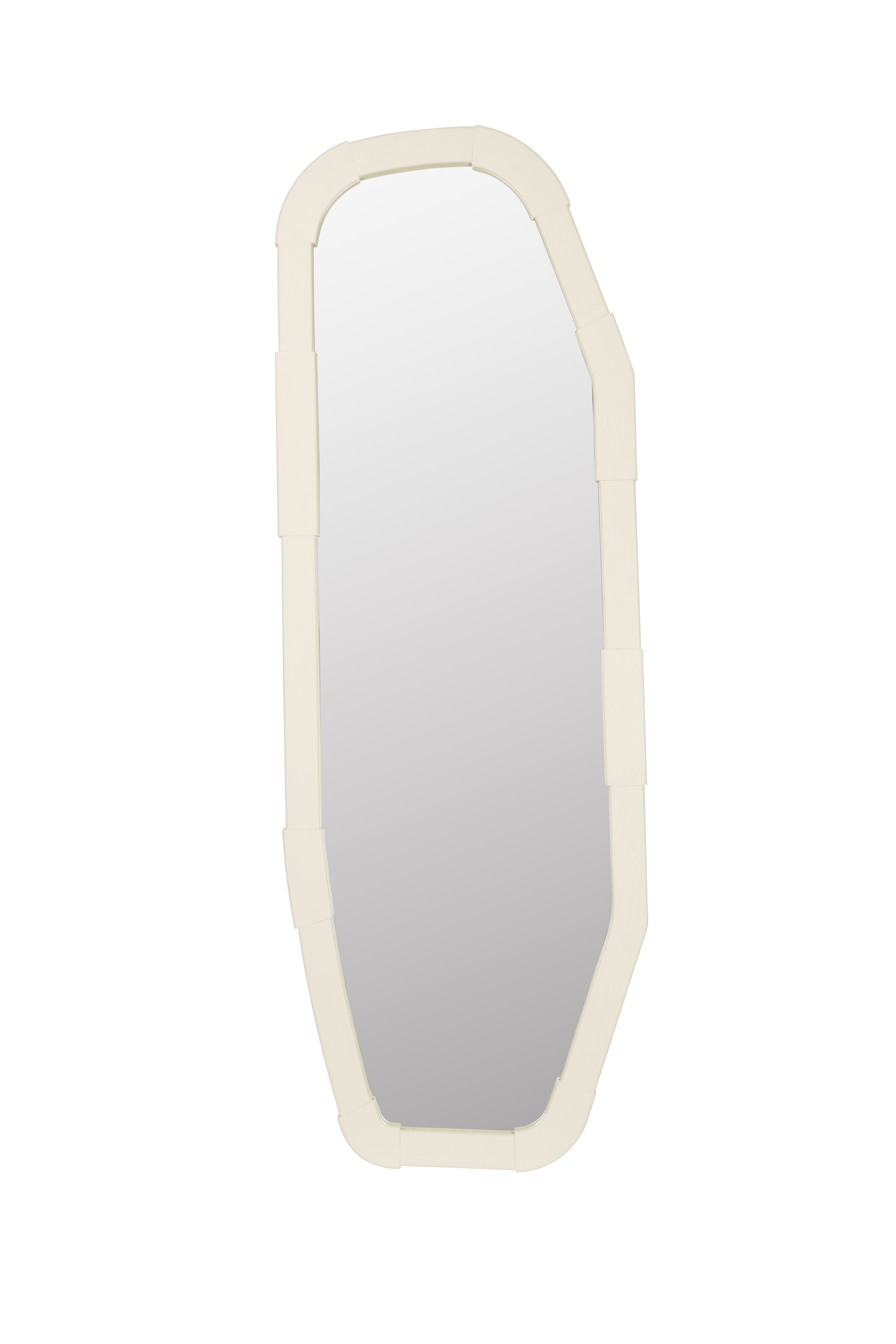 ZUIVER Omvendt vægspejl, organisk - spejlglas og creme egetræ (176x61)