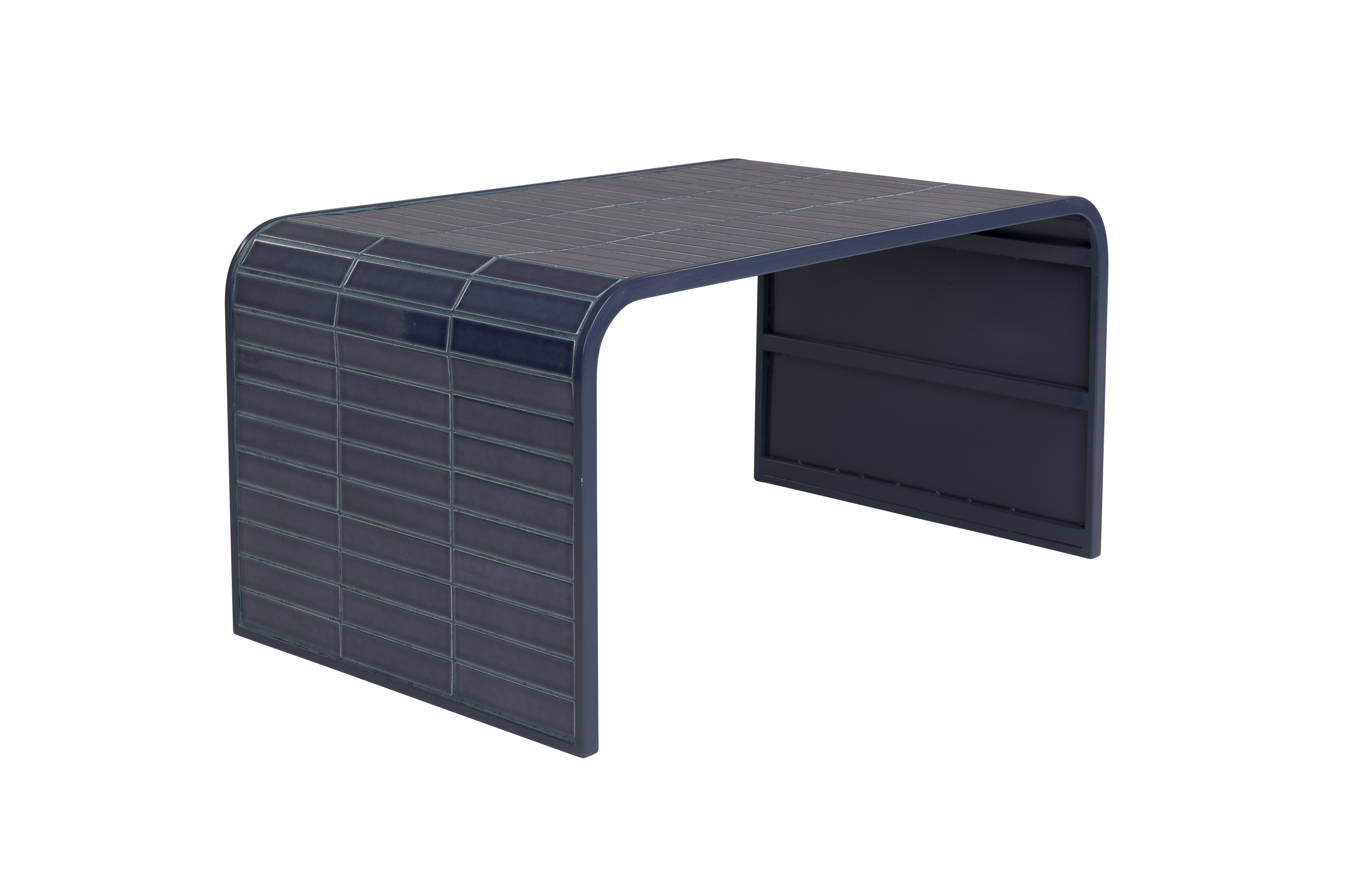 ZUIVER Tiles sofabord, rektangulær - blå keramik fliser og jern (80x47) billede