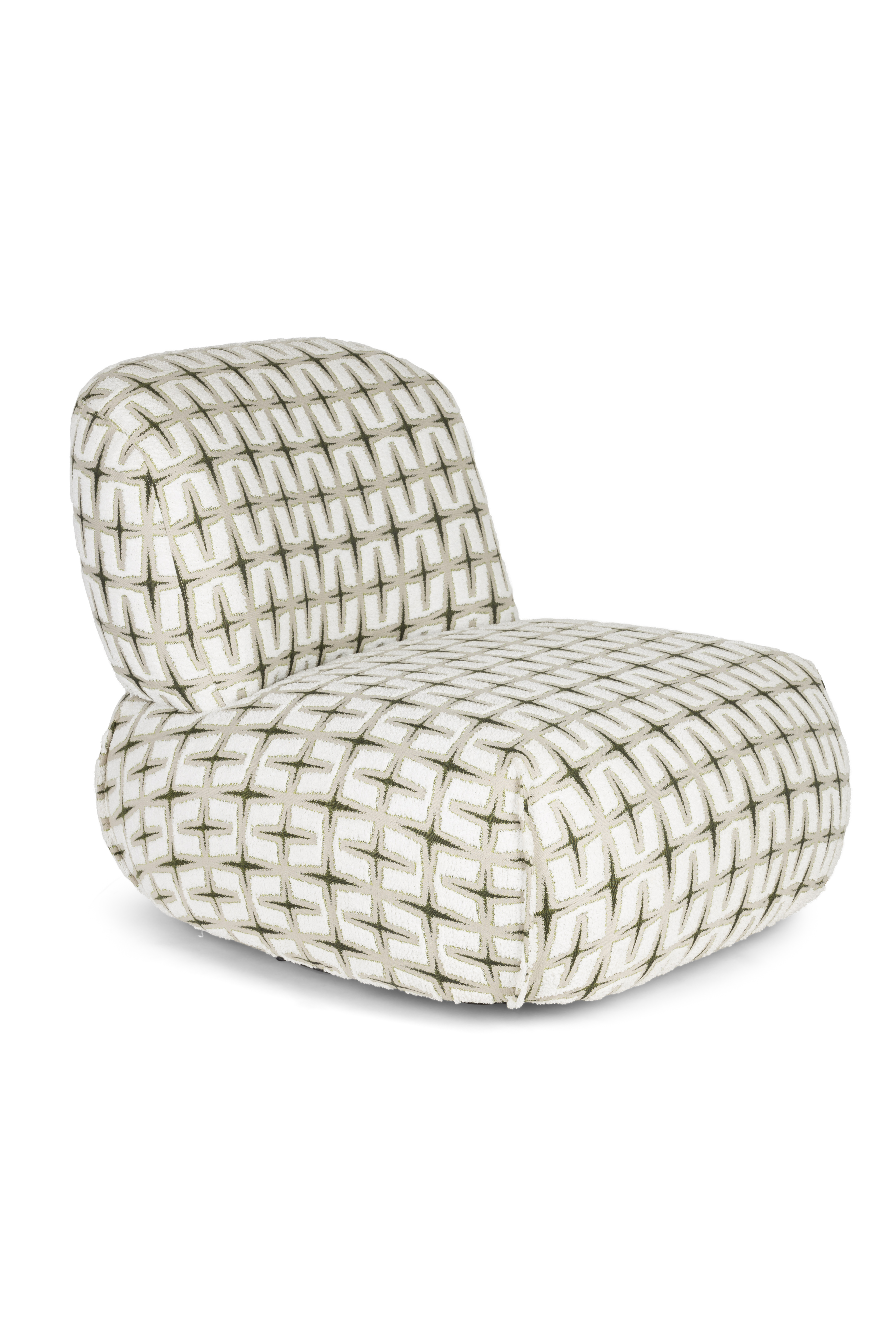 BOLD MONKEYl Ritz loungestol - beige og grøn stof