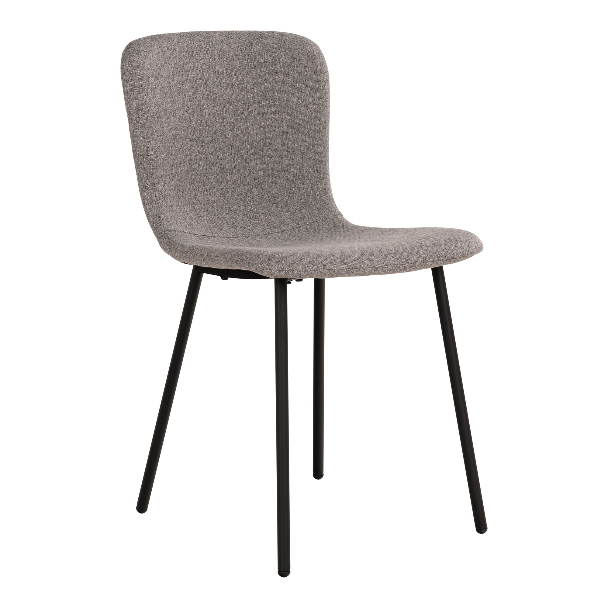 HOUSE NORDIC Halden spisebordsstol - lysegrå polyester stof og sort metal