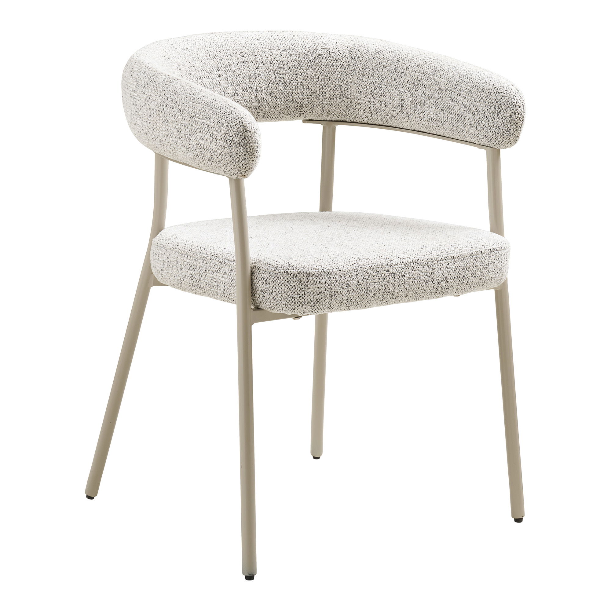 HOUSE NORDIC Trivio matstol – Matstol, bouclé, sand med grå ben, HN1284
