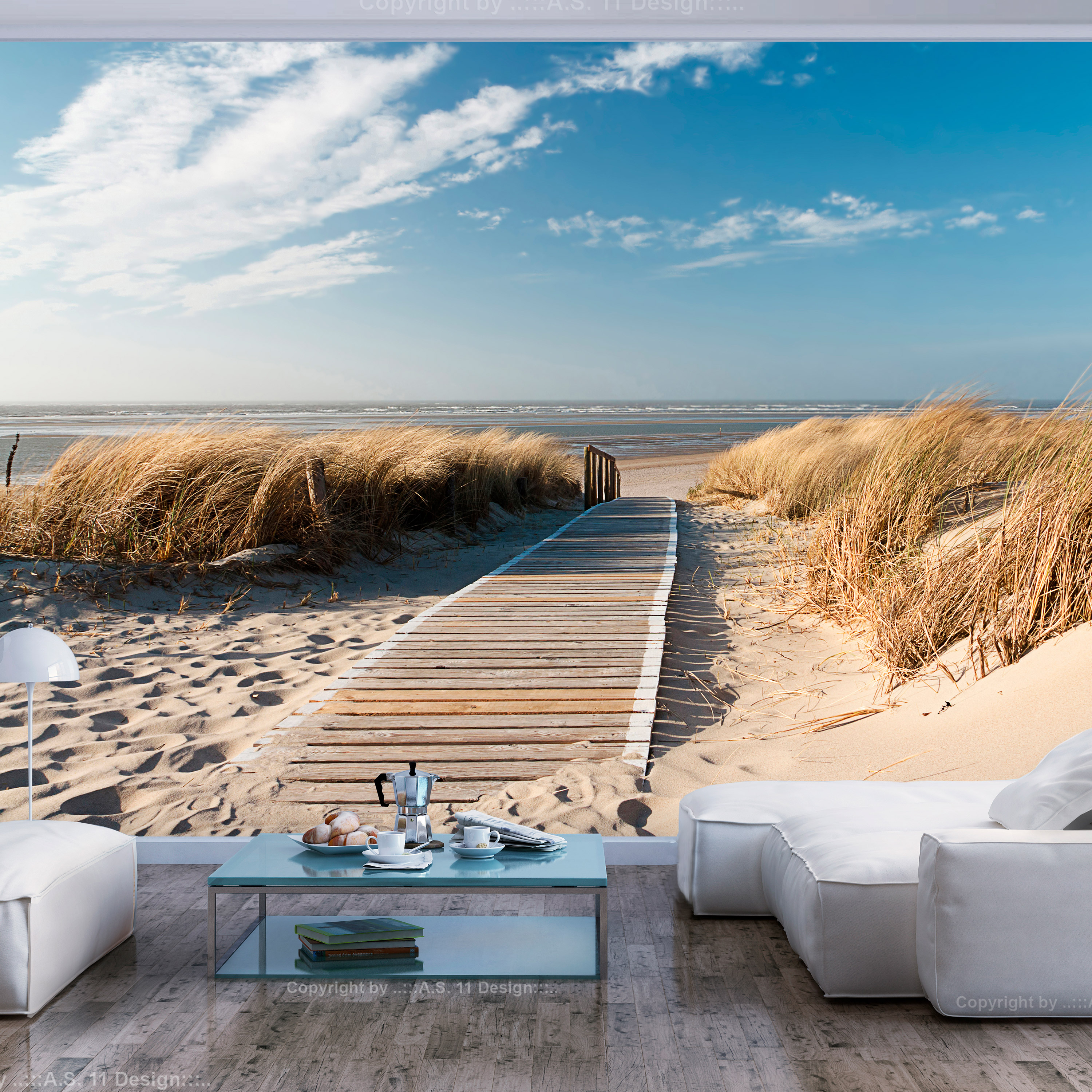 ARTGEIST Fototapet - North Sea beach, Udsigt over strand (flere størrelser) 200x154