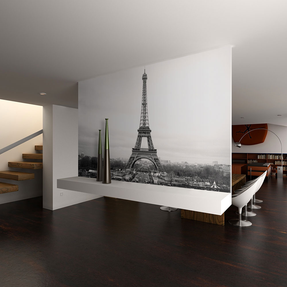 ARTGEIST Fototapet af Paris - sort og hvid fotografering af Eiffeltårnet (flere størrelser) 200x154