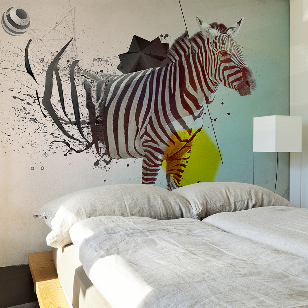ARTGEIST Fototapet af zebra - I disharmoni med naturen (flere størrelser) 400x309