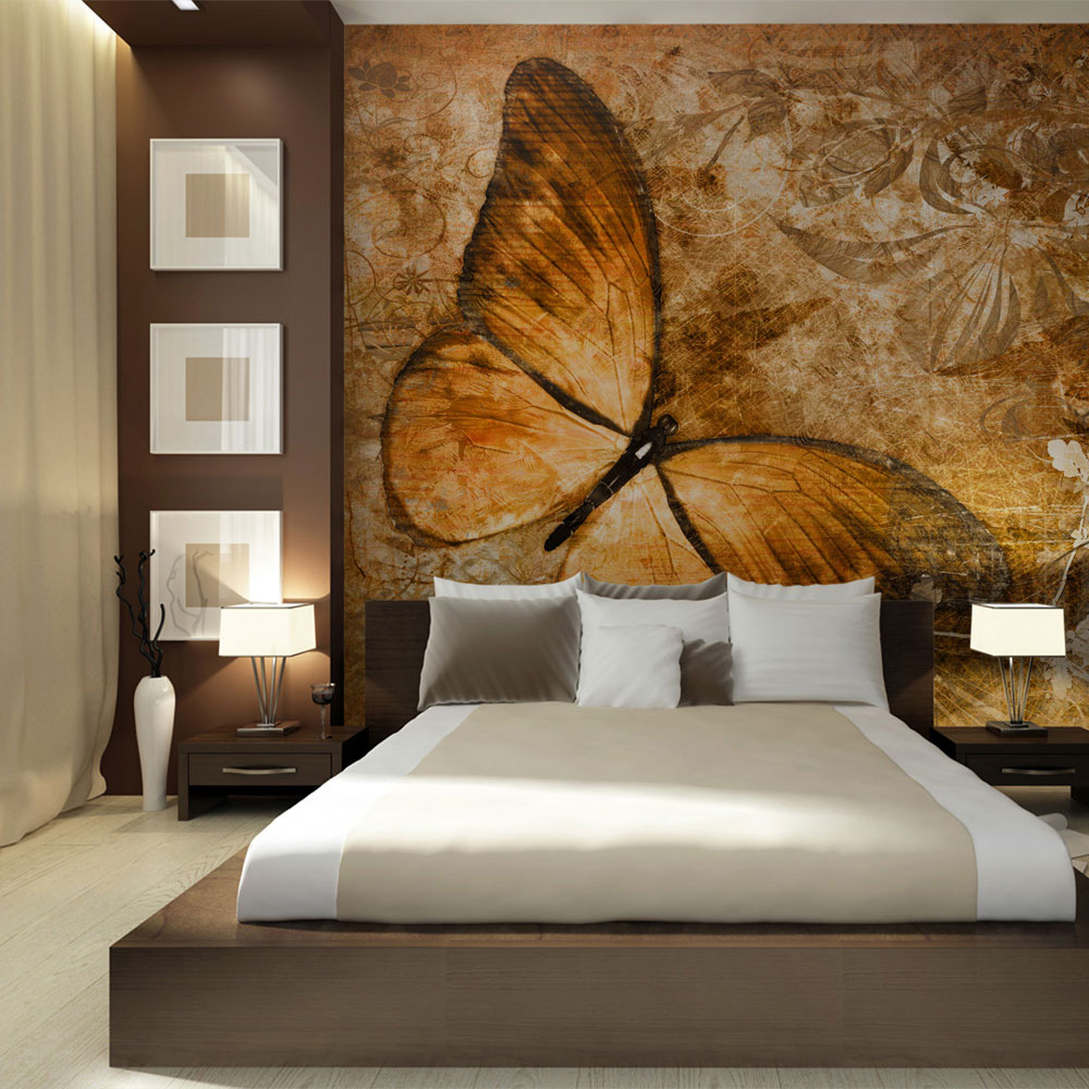 ARTGEIST - Fototapet med sommerfugl i brune nuancer - Flere størrelser 200x154