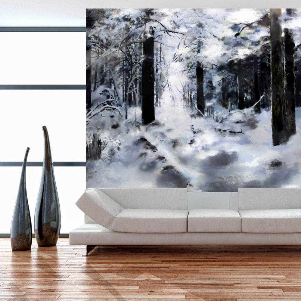 ARTGEIST - Fototapet af en snefyldt skov - Flere størrelser 300x231