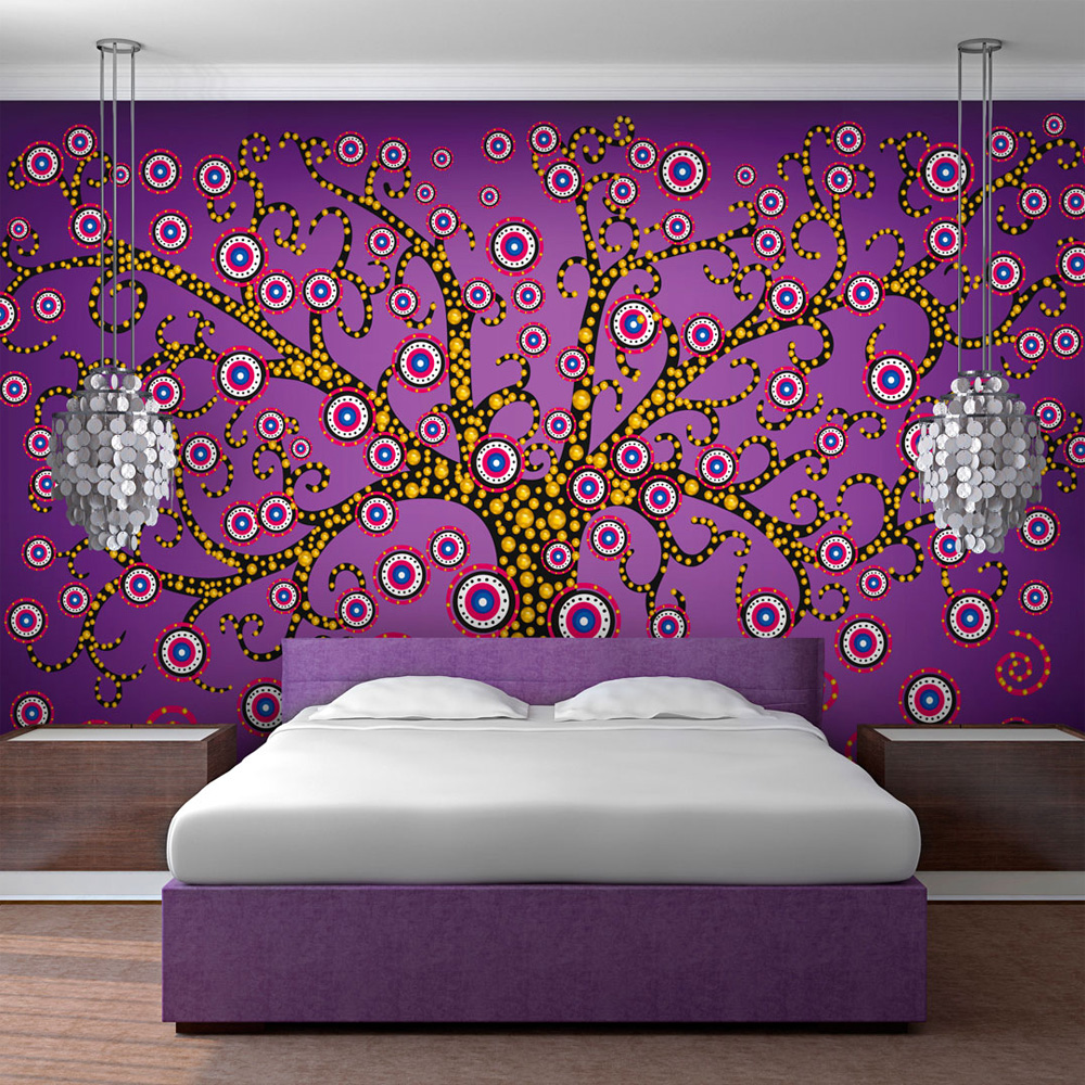 ARTGEIST Fototapet med illustration af træ i farverigt grafisk mønster (flere størrelser) 100x70
