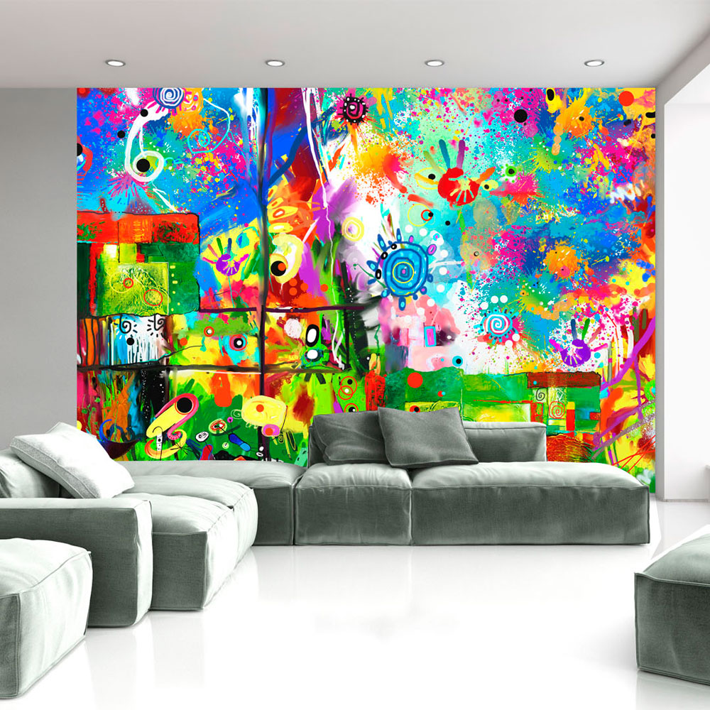 ARTGEIST Fototapet i farverigt kunstnerisk abstrakt mønster (flere størrelser) 200x140 thumbnail