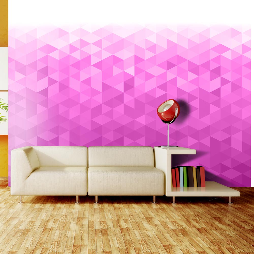 ARTGEIST Fototapet med grafisk mønster af geometriske figurer i pink nuancer (flere størrelser) 200x140