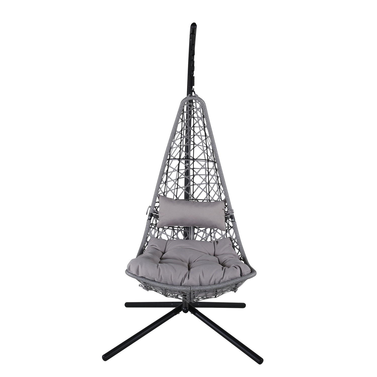 VENTURE DESIGN Edinburgh hængestol, m. hynde – grå polyester og polyrattan, sort aluminium