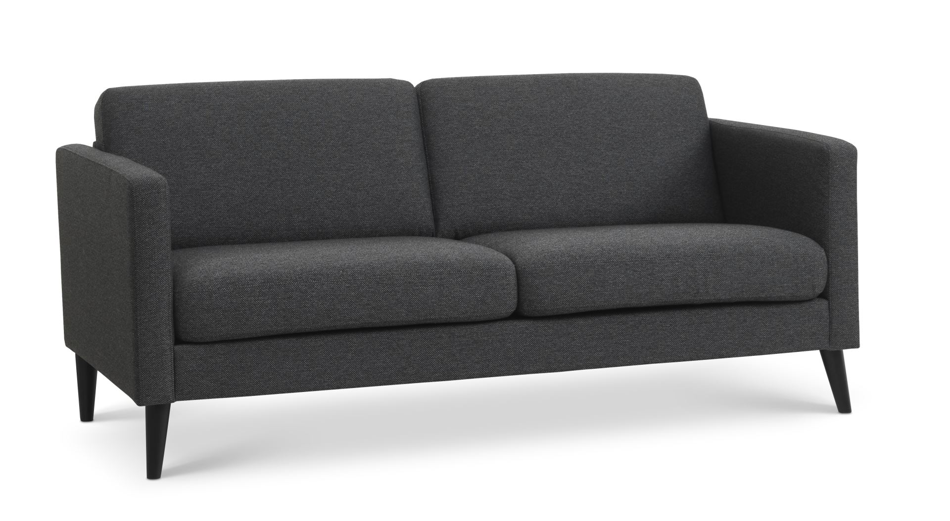 Ask 2,5 pers. sofa - antracitgrå polyester stof og sort træ