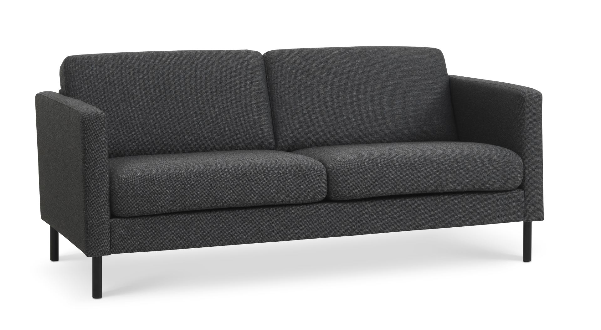 Ask 2,5 pers. sofa - antracitgrå polyester stof og sort metal