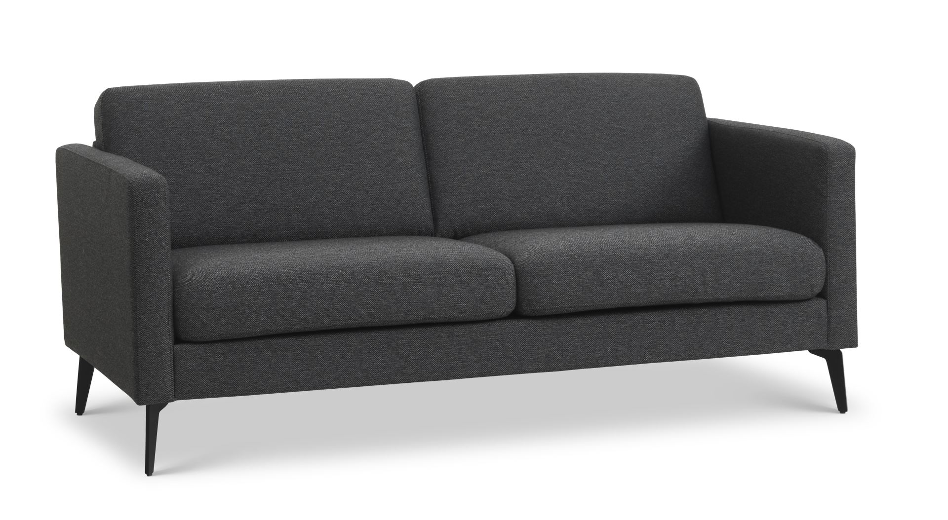 Ask 2,5 pers. sofa - antracitgrå polyester stof og Eiffel ben
