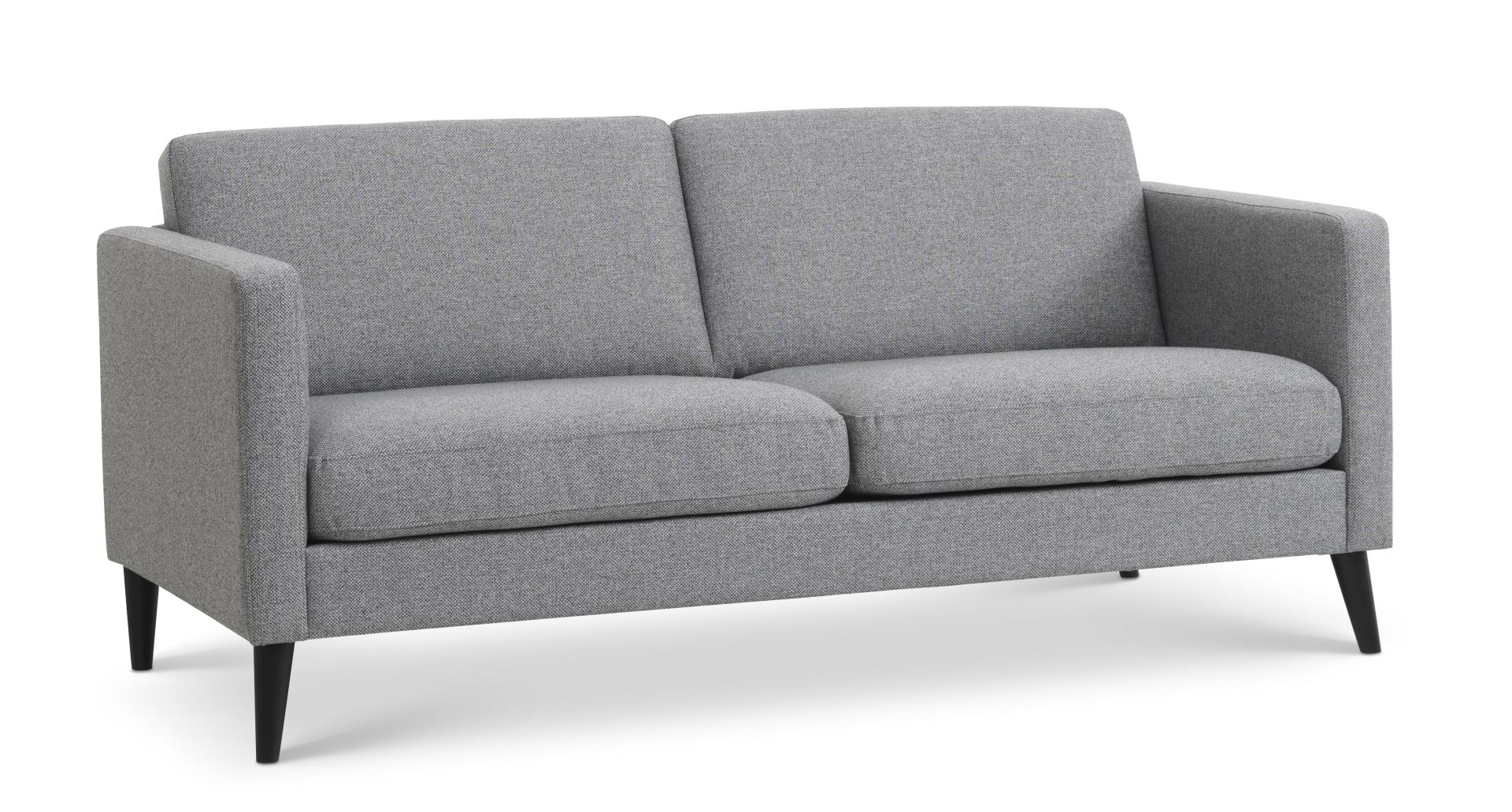 Ask 2,5 pers. sofa - lys granitgrå polyester stof og sort træ