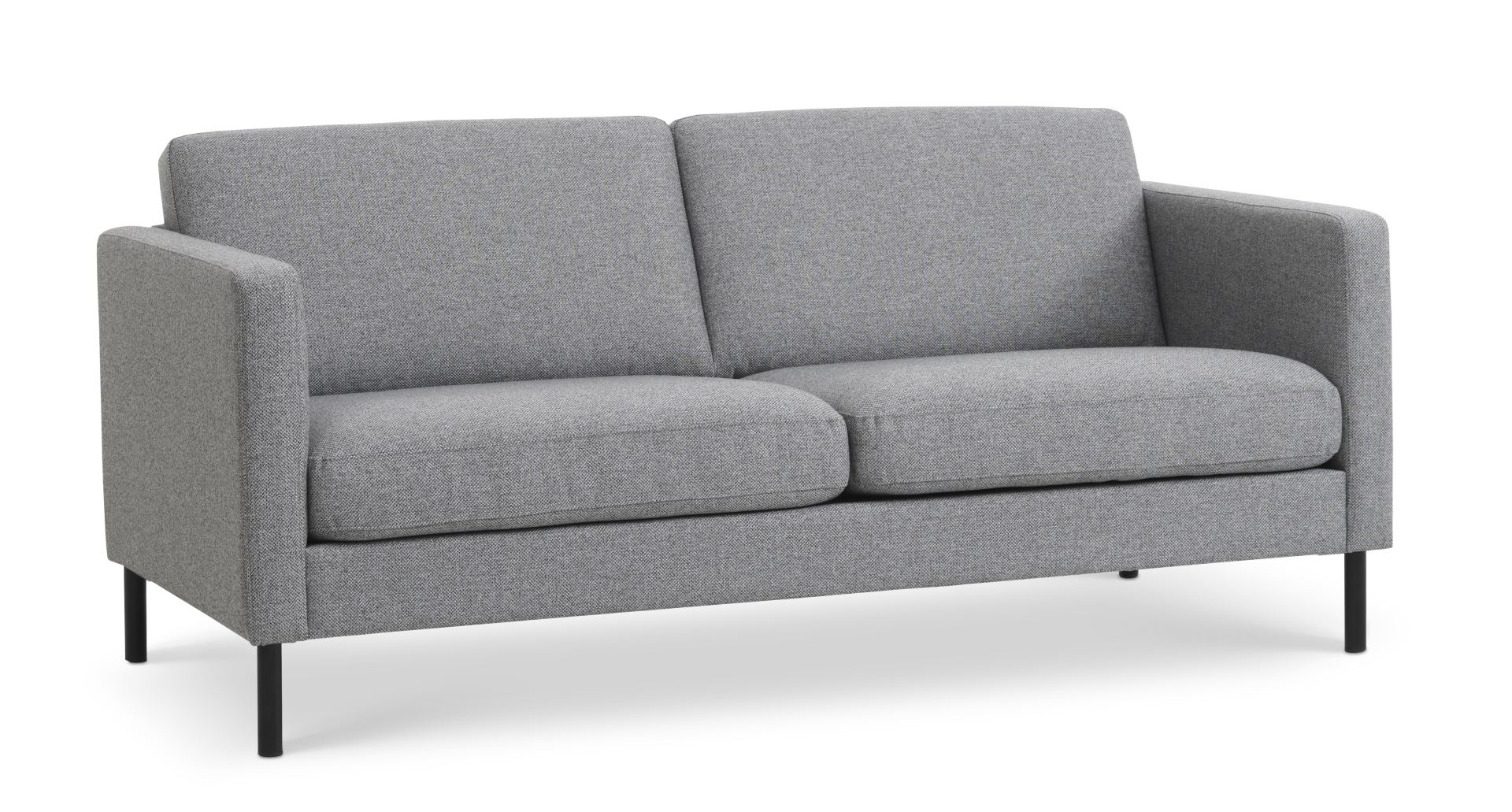 Ask 2,5 pers. sofa - lys granitgrå polyester stof og sort metal