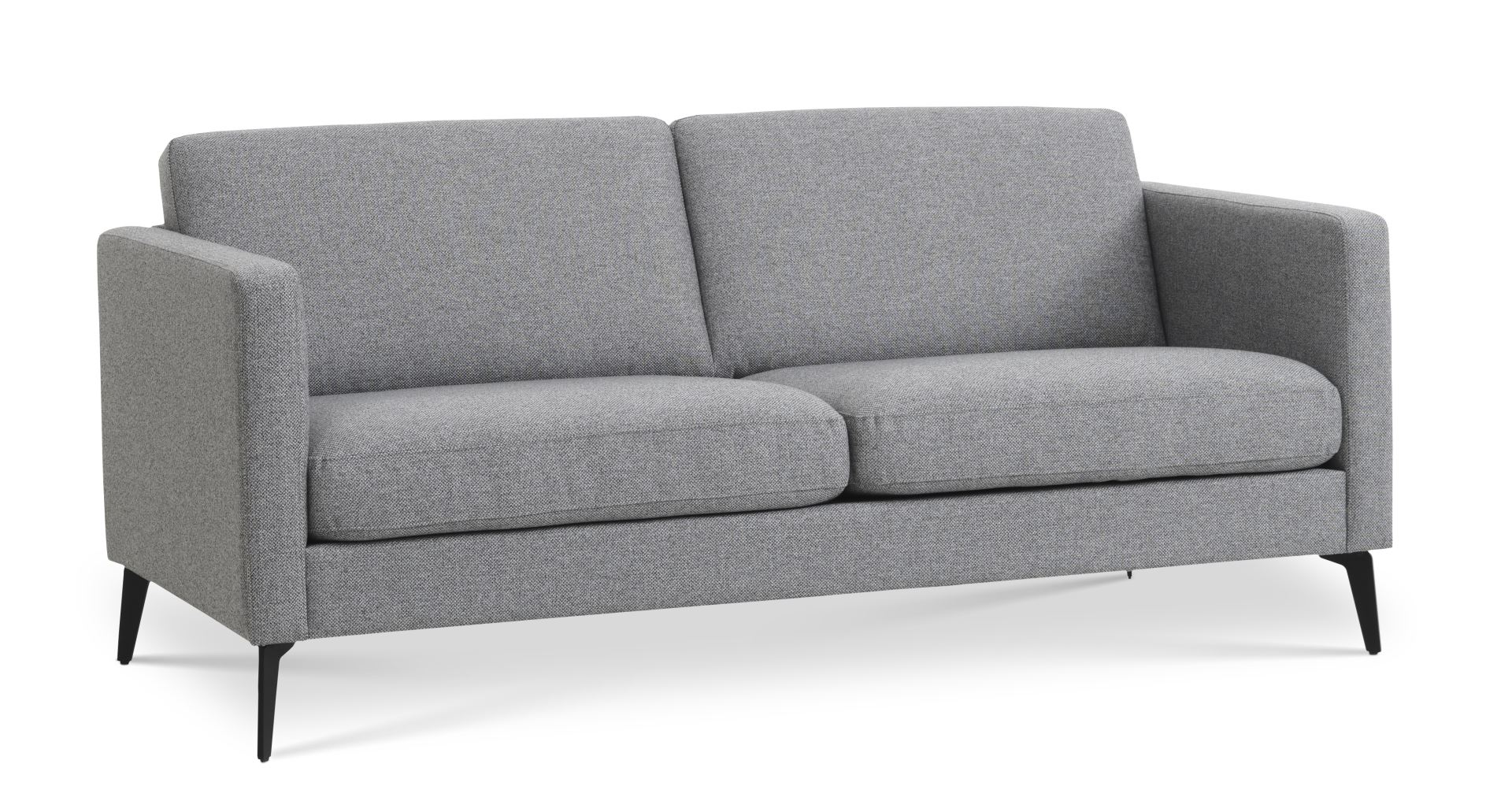 Ask 2,5 pers. sofa - lys granitgrå polyester stof og Eiffel ben