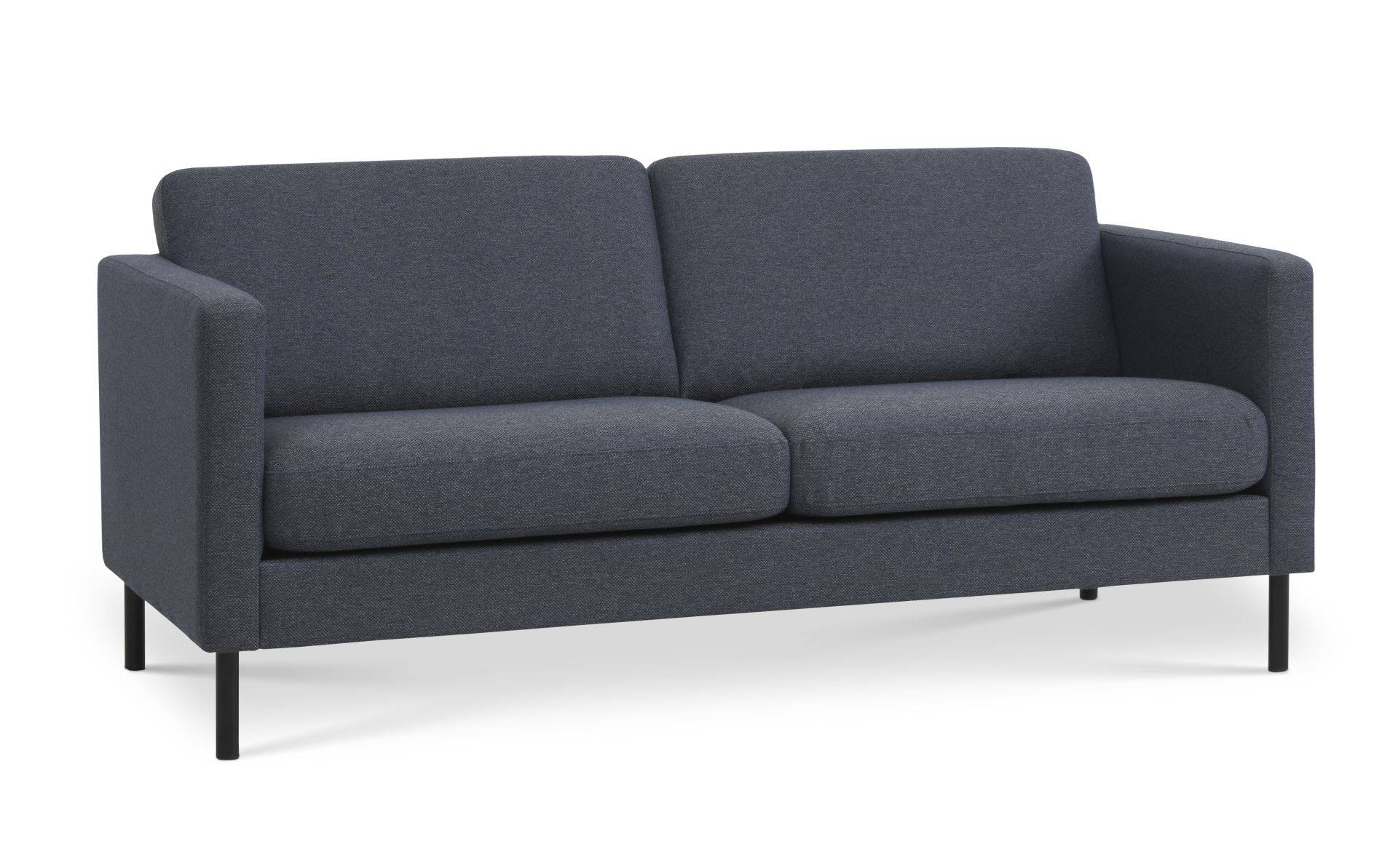 Ask 2,5 pers. sofa - navy blå polyester stof og sort metal
