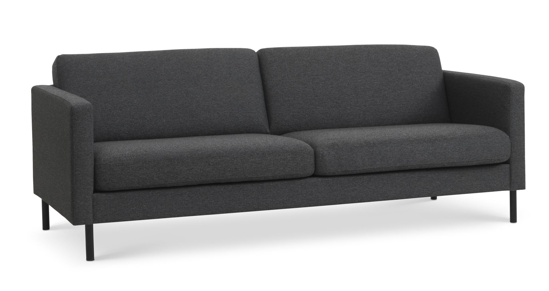 Ask 3 pers. sofa - antracitgrå polyester stof og sort metal