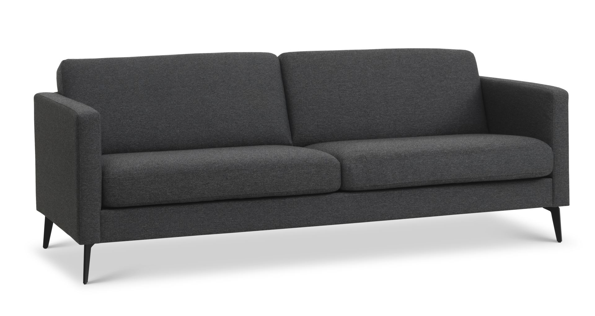 Ask 3 pers. sofa - antracitgrå polyester stof og Eiffel ben