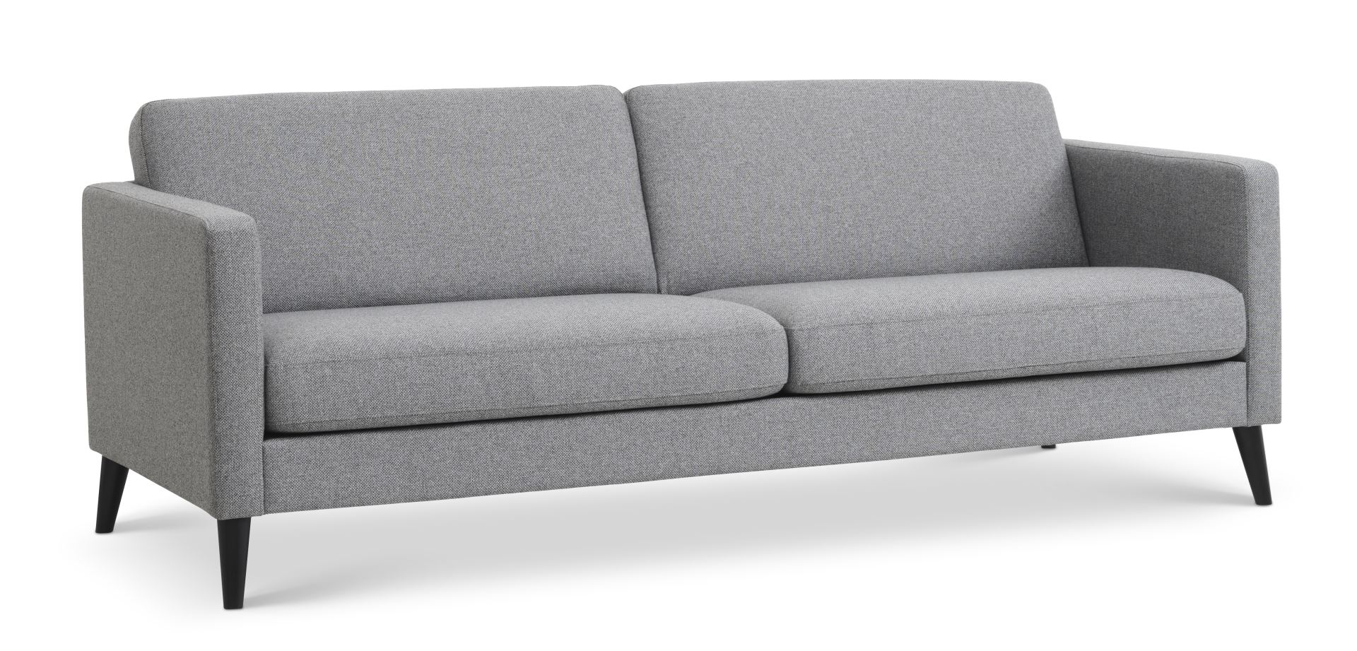 Ask 3 pers. sofa - lys granitgrå polyester stof og sort træ