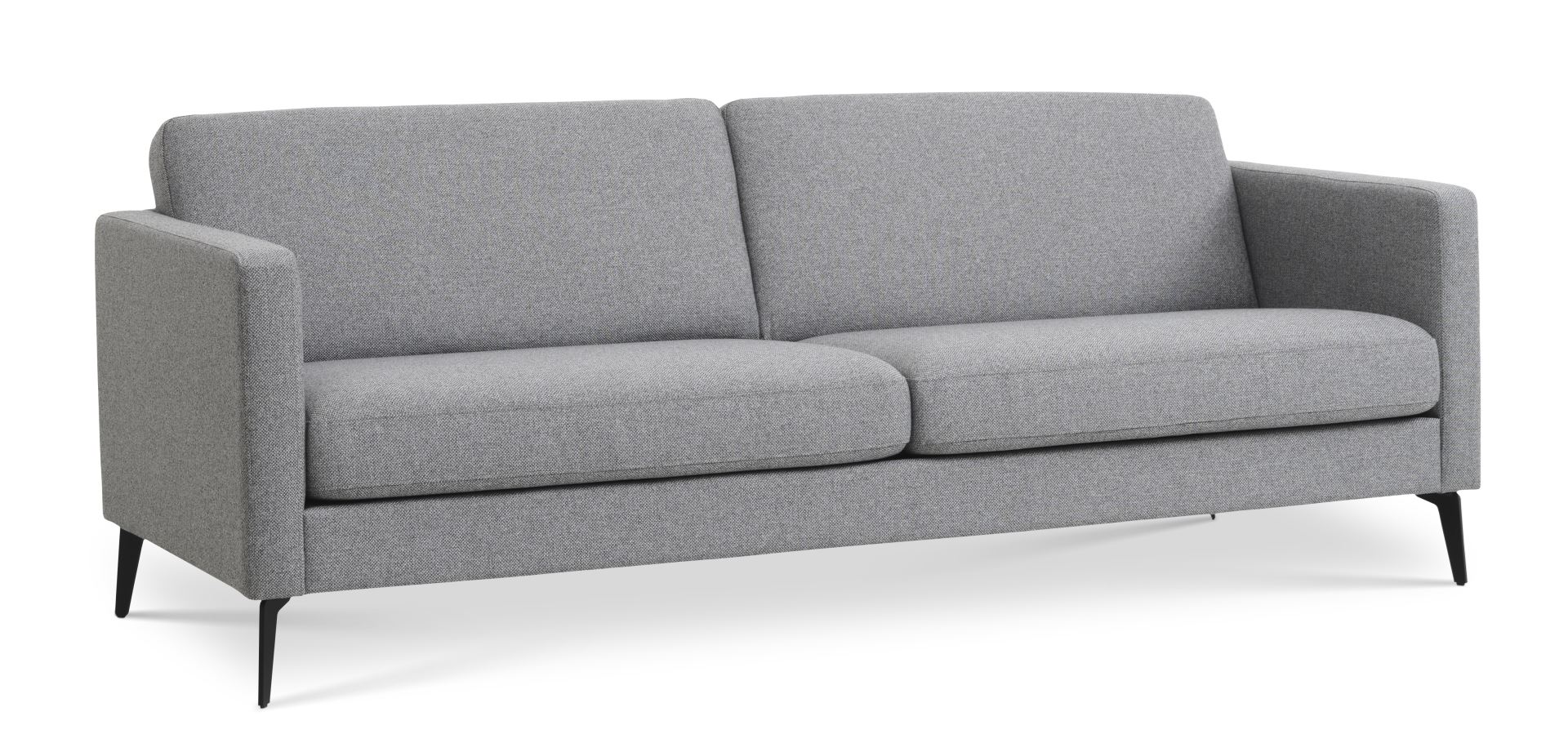 Ask 3 pers. sofa - lys granitgrå polyester stof og Eiffel ben
