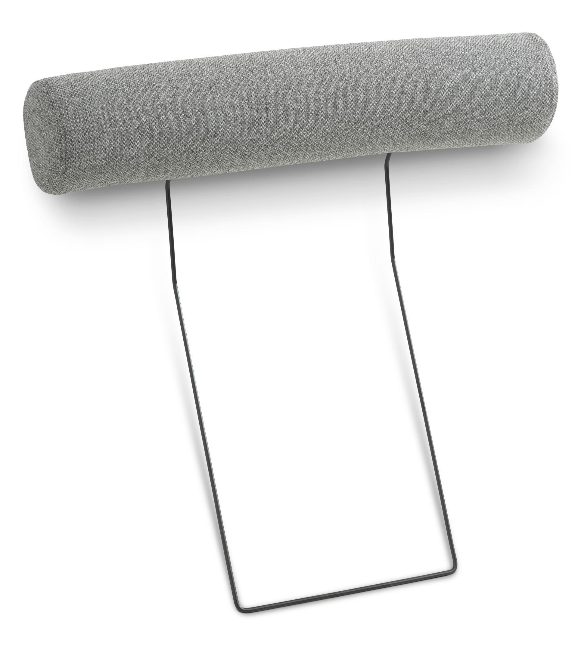 Ask nakkestøtte - lys granitgrå polyester stof og sort metal