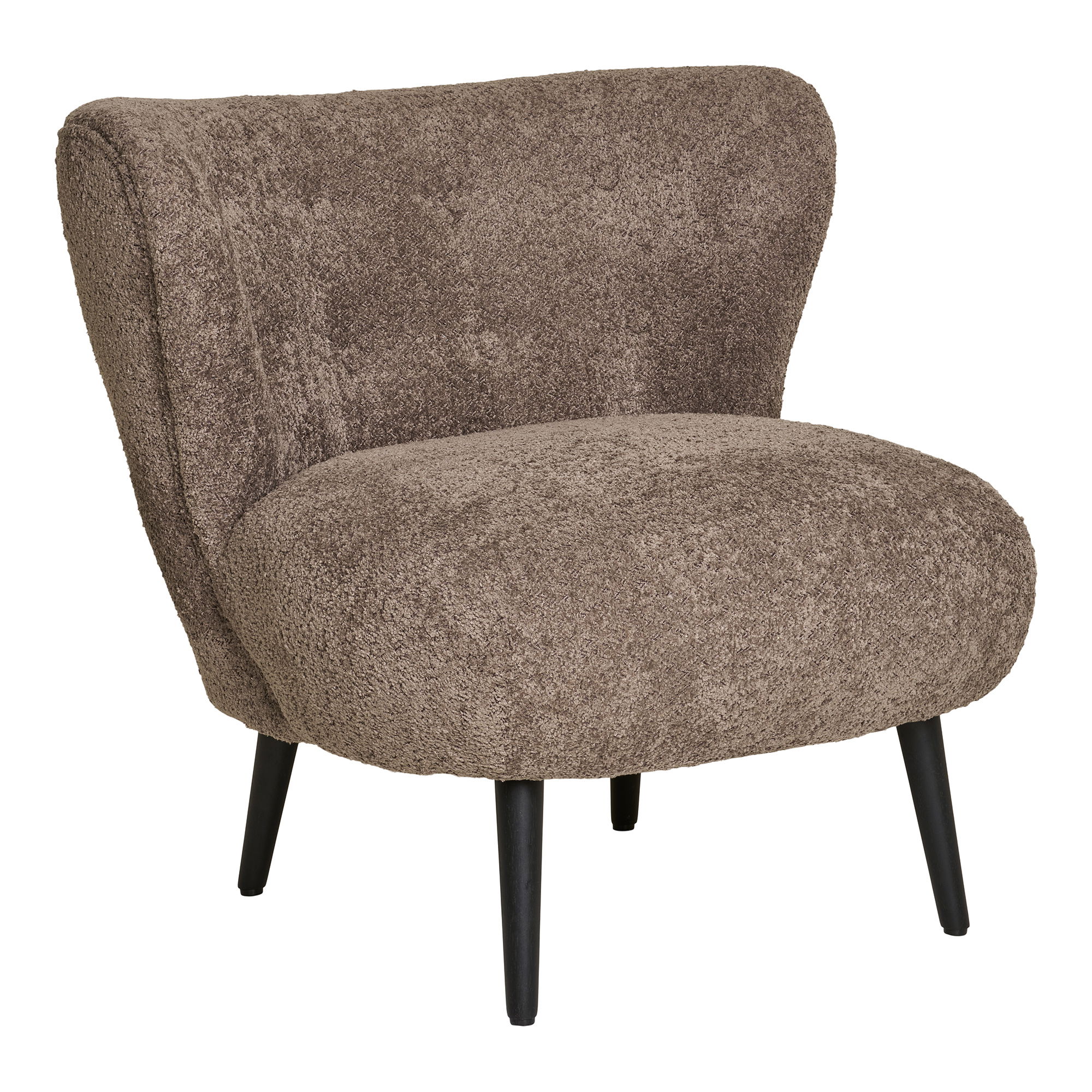 HOUSE NORDIC Covelo loungestol - brun bouclé stof og sort træ