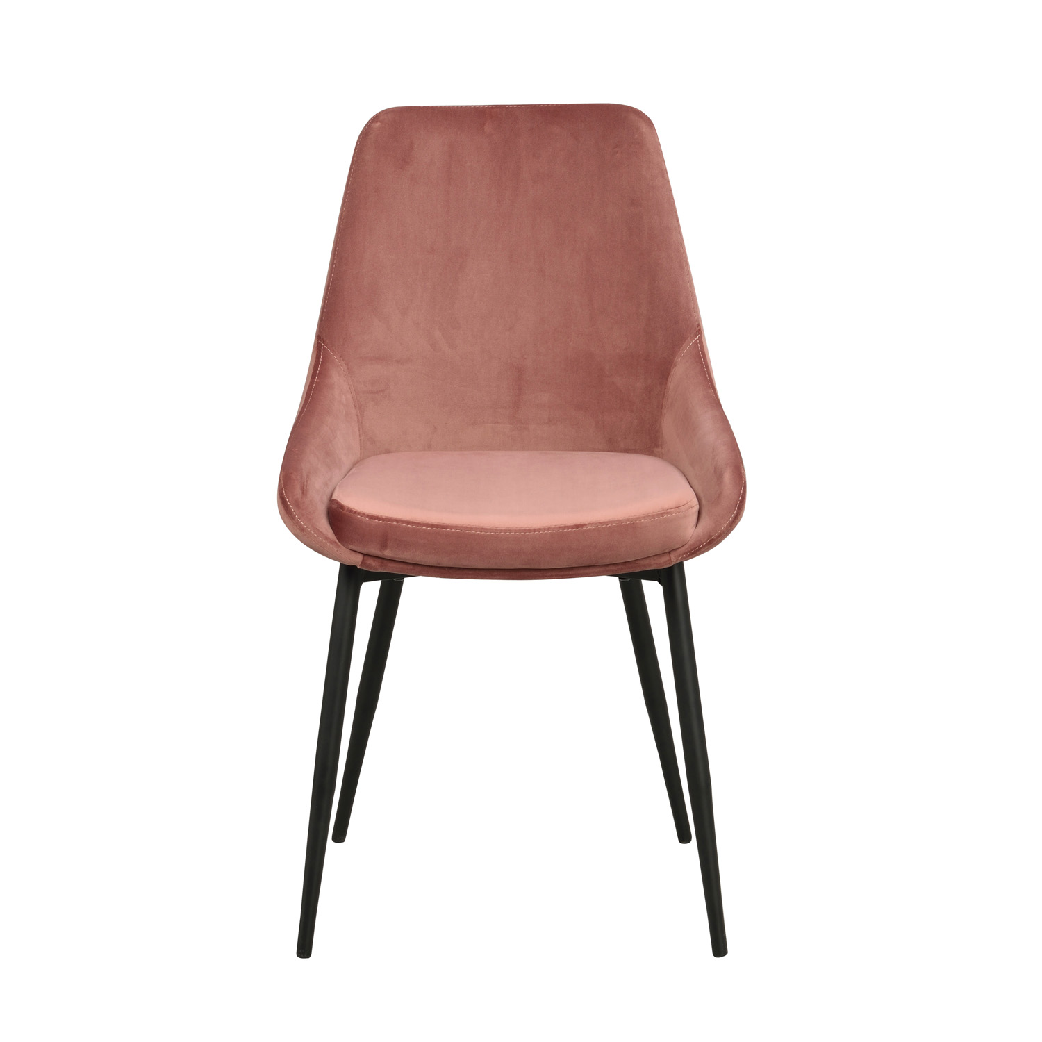 ROWICO Sierra spisebordsstol - rosa polyester og sort metal
