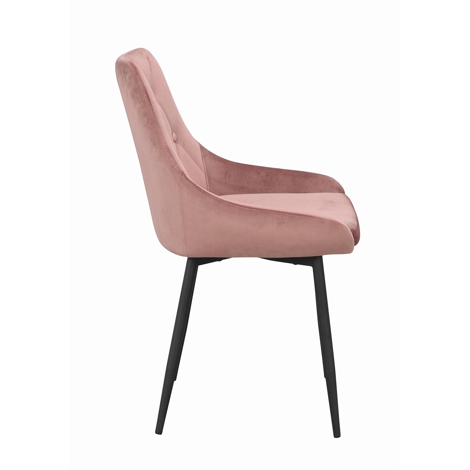 ROWICO Alberton spisebordsstol - rosa polyester og sort metal