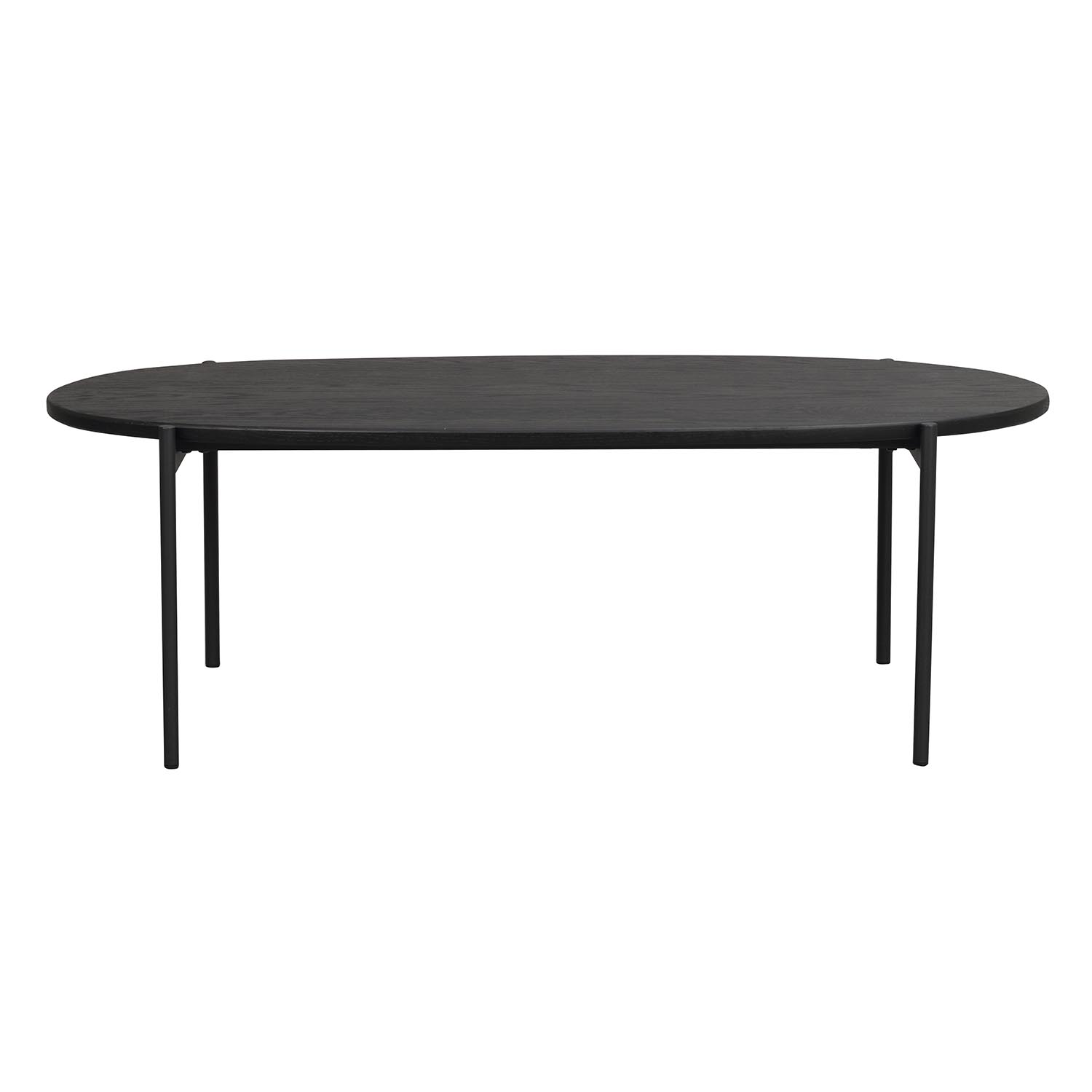 ROWICO oval Skye sofabord - sort egetræsfiner og sort metal (120x60)