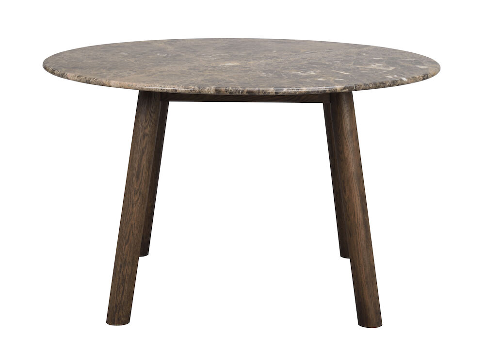 ROWICO Taransay spisebord, rund - brun marmor og brun eg (Ø125)