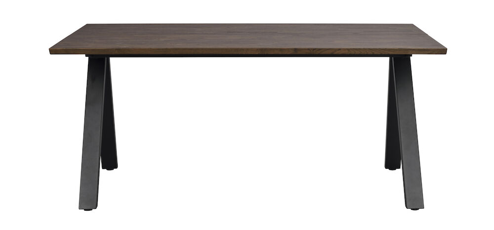 ROWICO Carradale spisebord, m. udtræk - brun eg og sort metal (170x100)