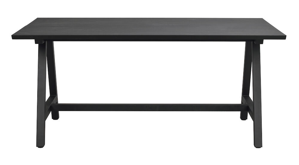 ROWICO Carradale spisebord, m. udtræk - sort eg og sort metal (170x100)