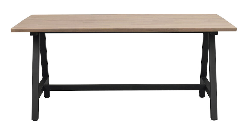 ROWICO Carradale spisebord, m. udtræk - natur eg og sort metal (170x100)