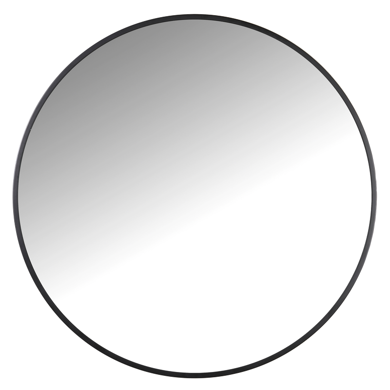 Billede af VILLA COLLECTION Vardo vægspejl, rund - spejlglas og sort jern (Ø100)