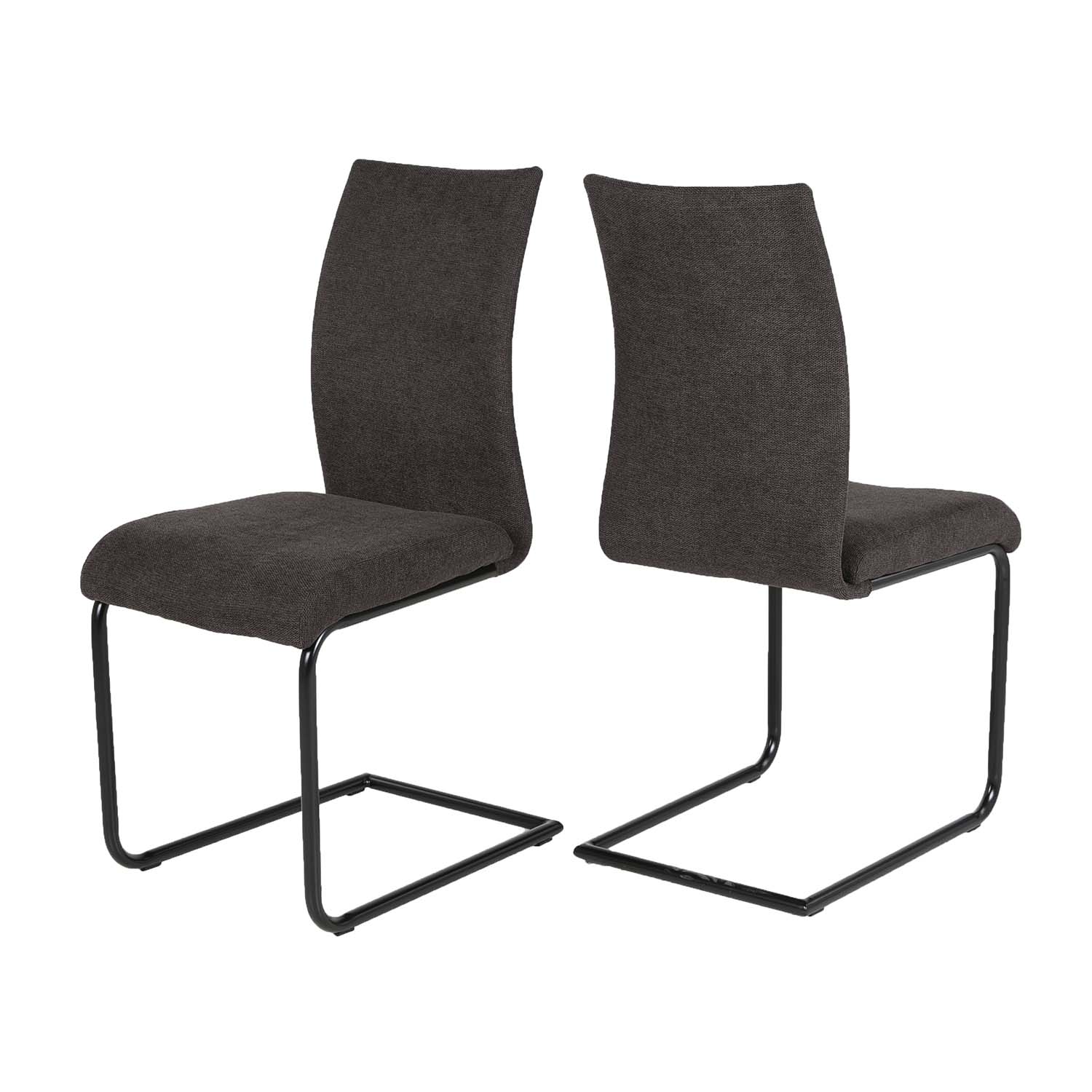 CANETT Stockholm spisebordsstol - grå polyester og sort metal-UDGÅET