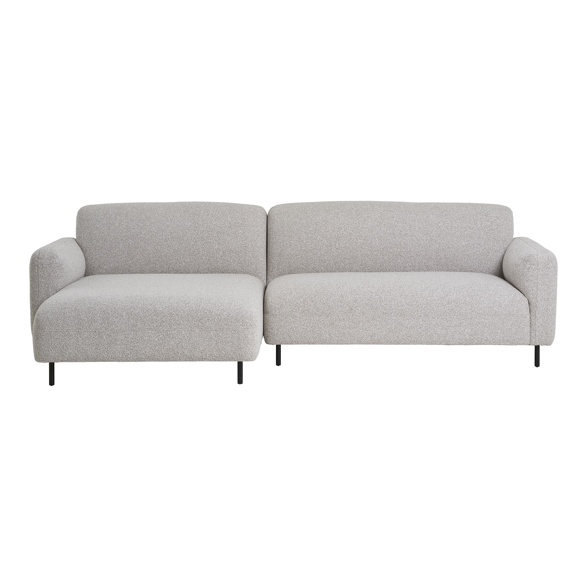 HOUSE NORDIC Salvador loungesofa, m. venstre chaiselong - lysegrå bouclé polyester stof og sort