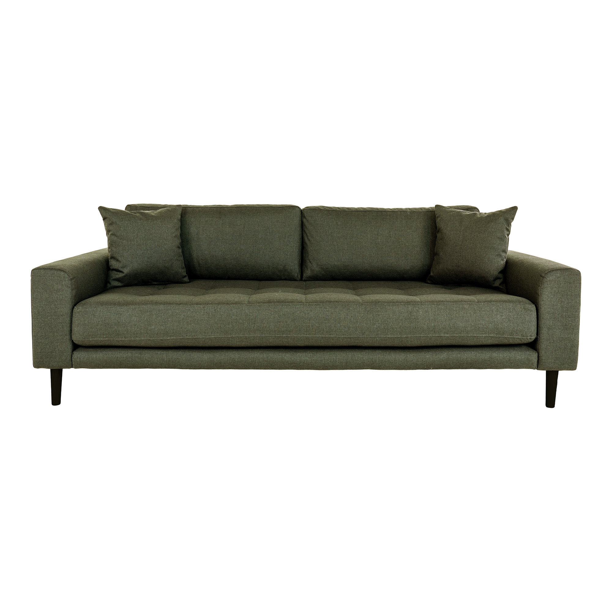 HOUSE NORDIC Lido 3 pers. sofa, m. 2 puder – olivengrøn polyester og sort træ